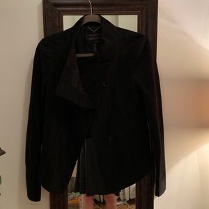 Black BCBG Maxazria suede jacket with buttons